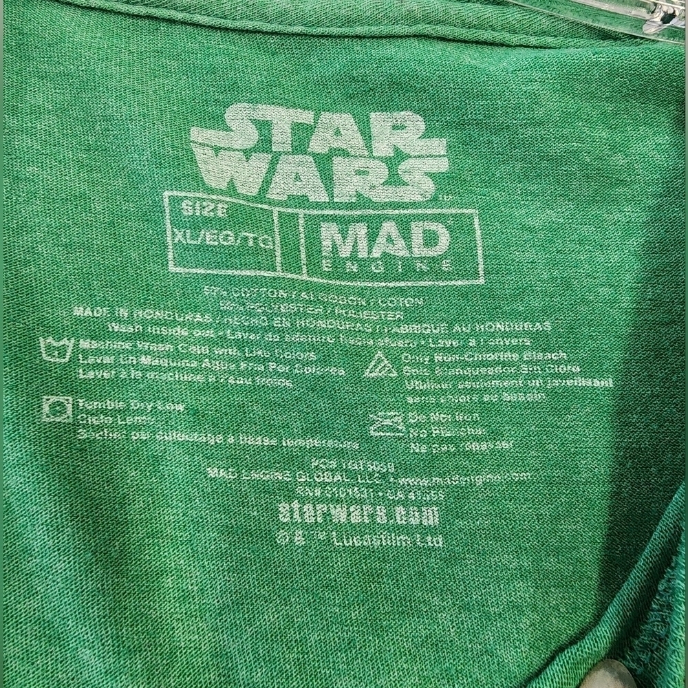 Star Wars Yoda Graphic T Shirt Green “I’m All Ears” Short Sleeve XL - Picture 3 of 7
